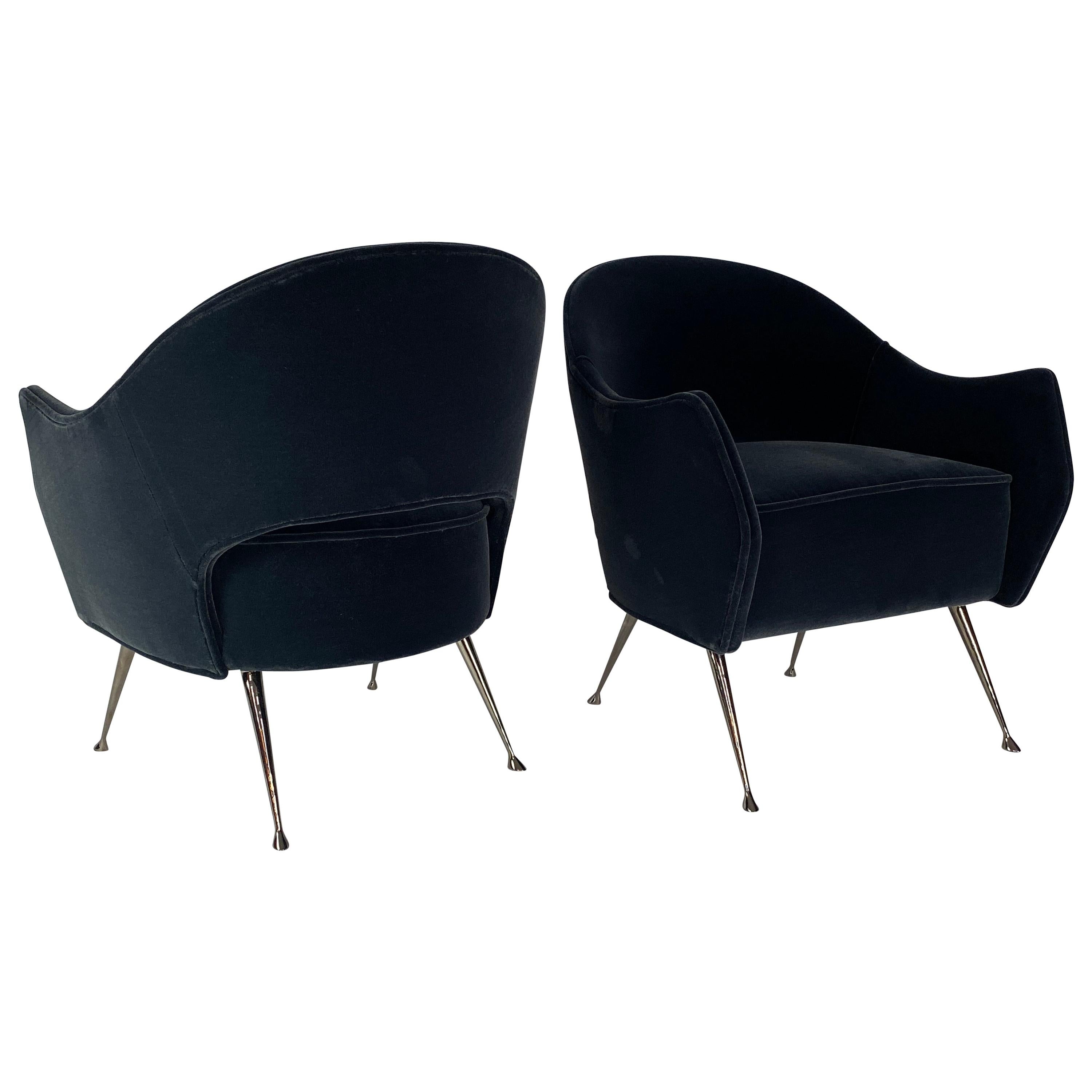 Pair of Briance Chairs, Black Nickel by Bourgeois Boheme Atelier