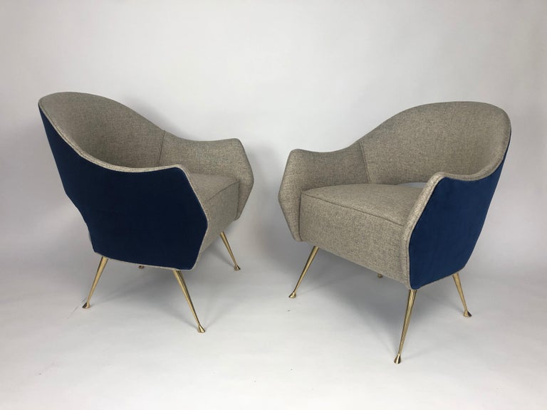 Brass Pair of Briance Chairs by Bourgeois Boheme Atelier For Sale