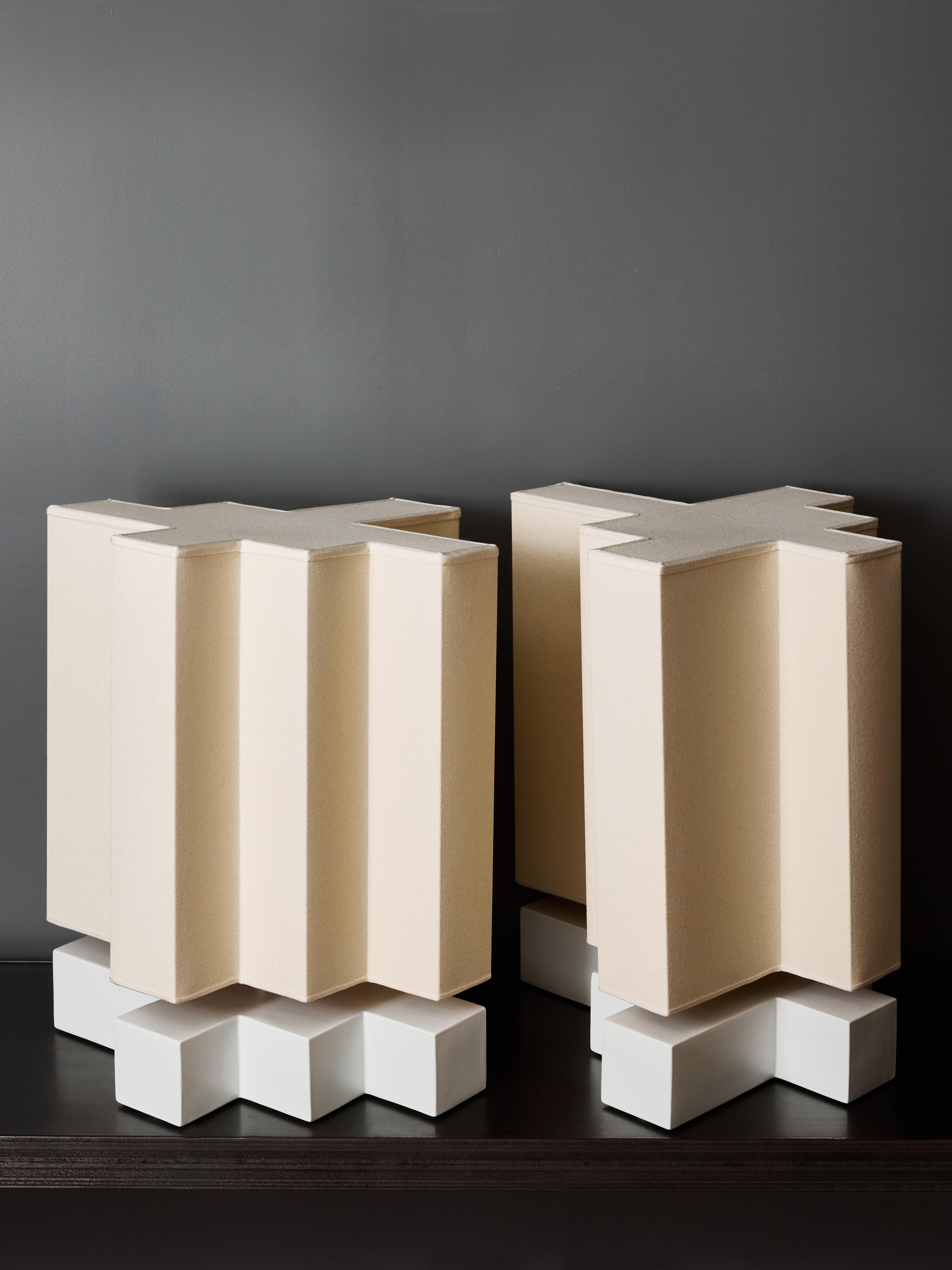 Moderno Coppia di lampade da tavolo Brick 02 di Jenna Basso in vendita