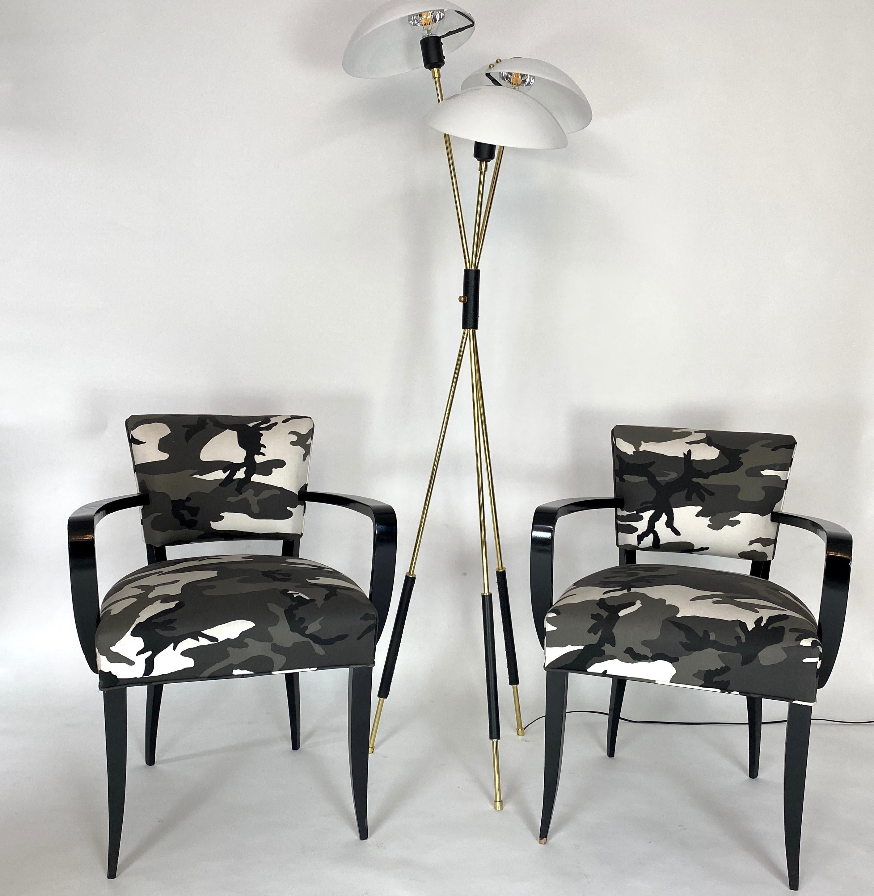 Pair of Bridge Chairs, Urban Camo In Good Condition For Sale In Los Angeles, CA