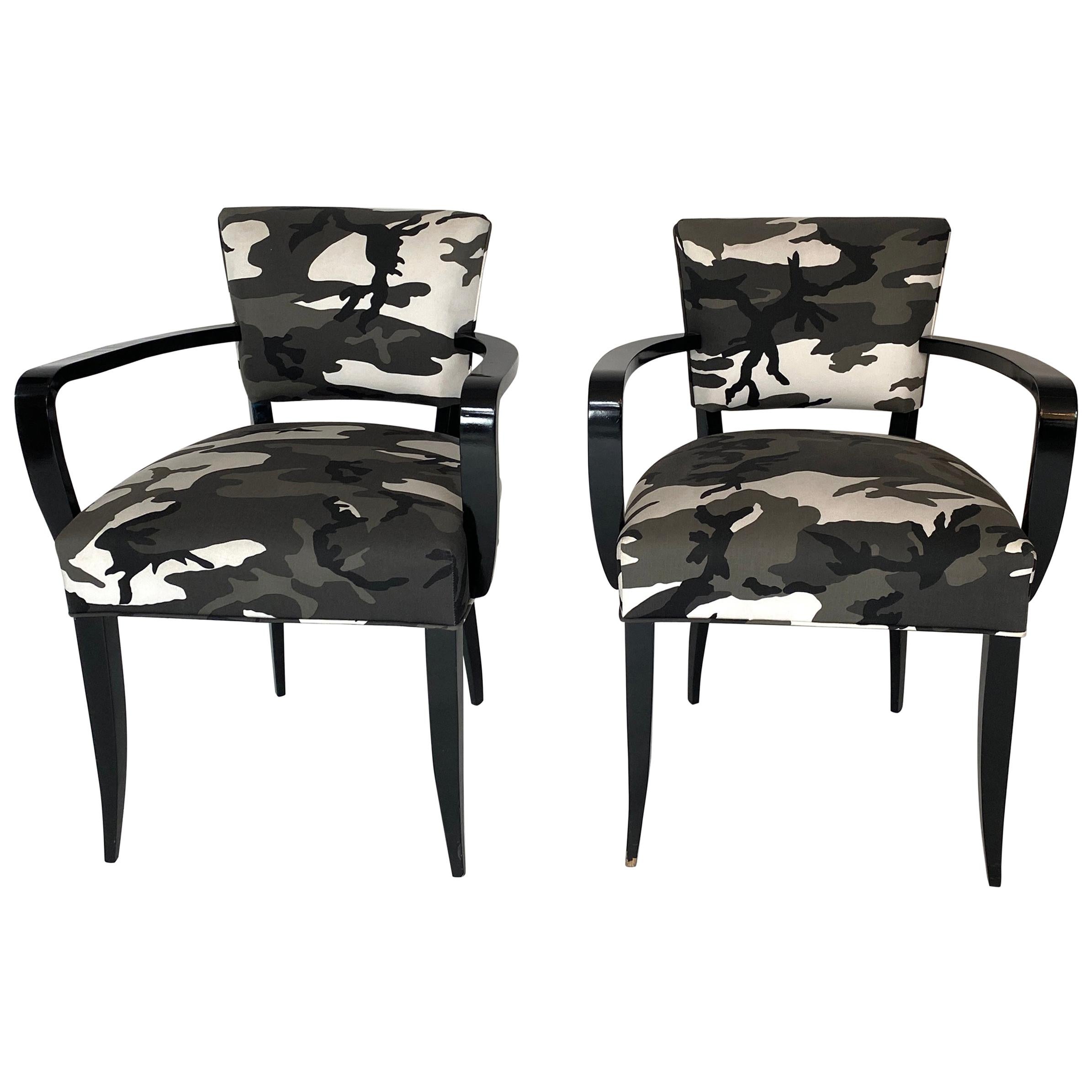 Pair of Bridge Chairs, Urban Camo For Sale