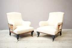 Pair of Bridgewater style Victorian armchairs