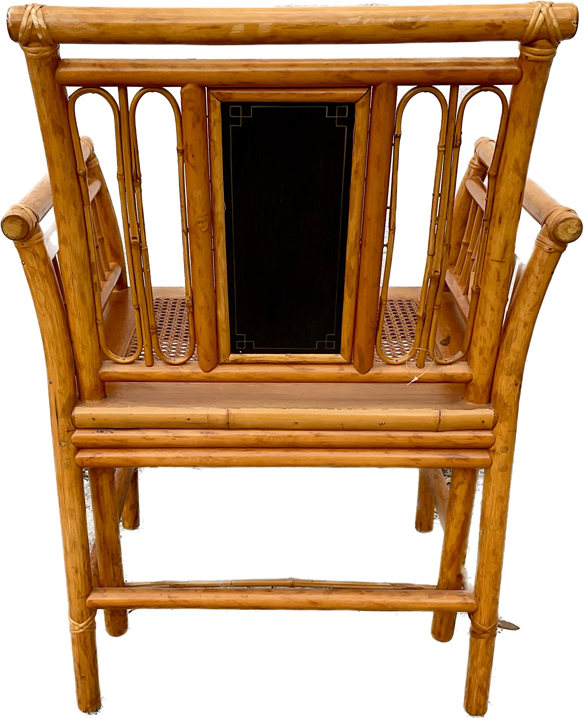 20th Century Pair of Brighton Pavilion Chinoiserie Bamboo Chairs For Sale