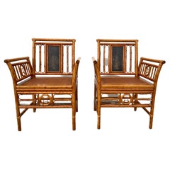 Pair of Brighton Pavilion Chinoiserie Bamboo Chairs