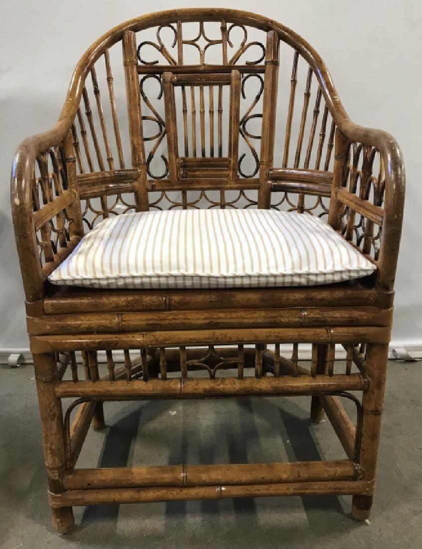 Hollywood Regency Pair of Brighton Pavilion Style Bamboo Armchairs