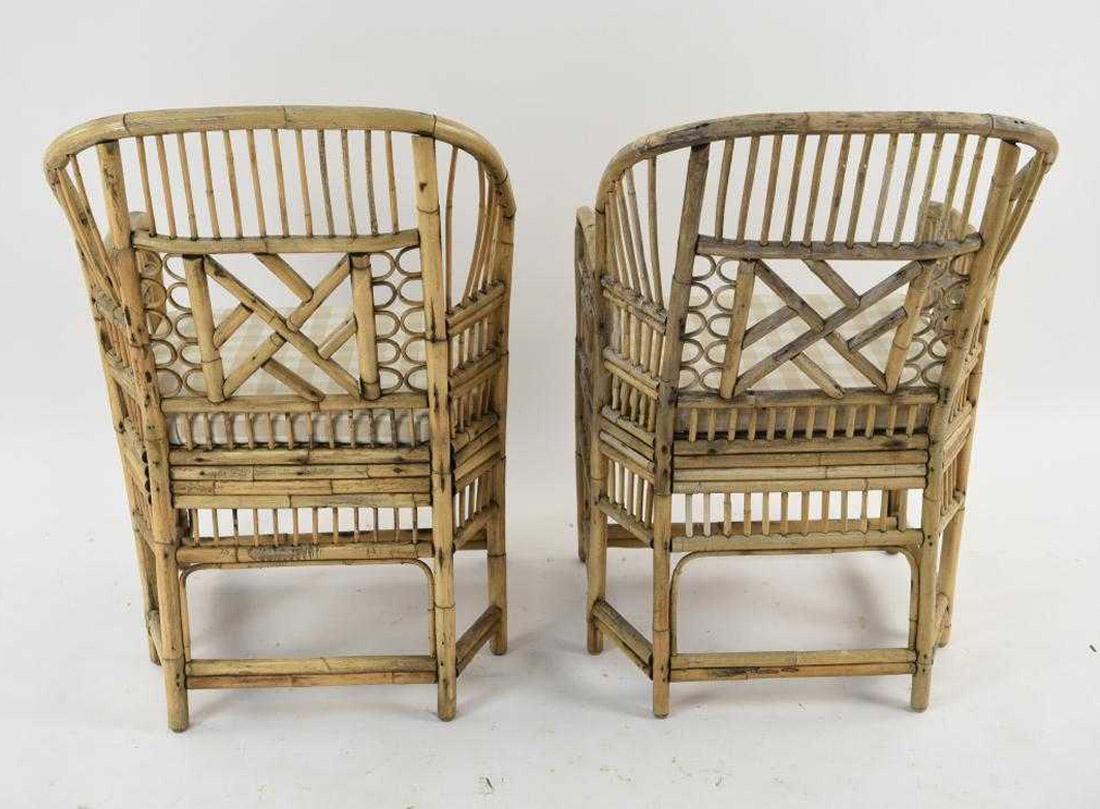 East Asian Pair of Brighton Pavilion Style Bamboo Armchairs