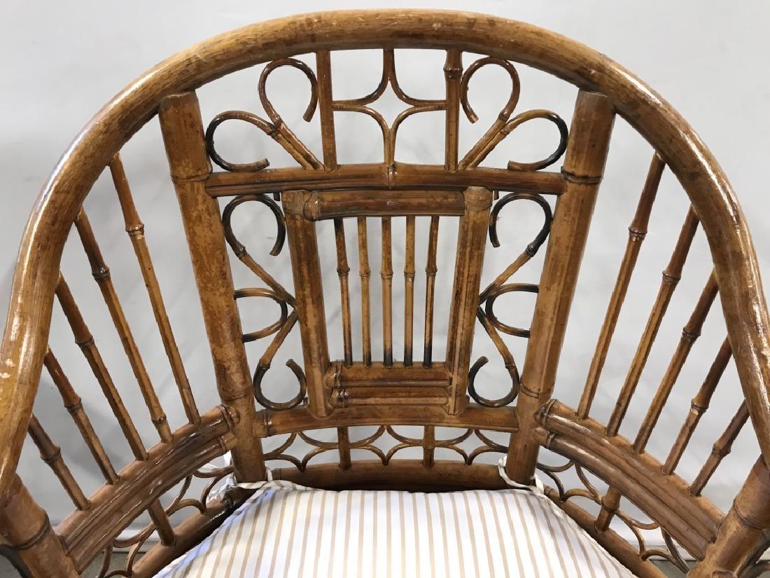 Hand-Crafted Pair of Brighton Pavilion Style Bamboo Armchairs