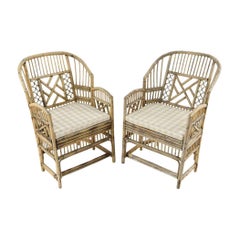 Pair of Brighton Pavilion Style Bamboo Armchairs