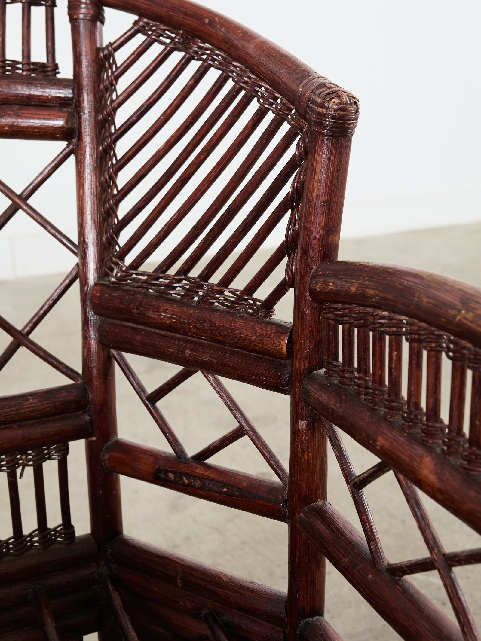 Pair of Brighton Pavilion Style Bamboo Dining Armchairs  For Sale 5