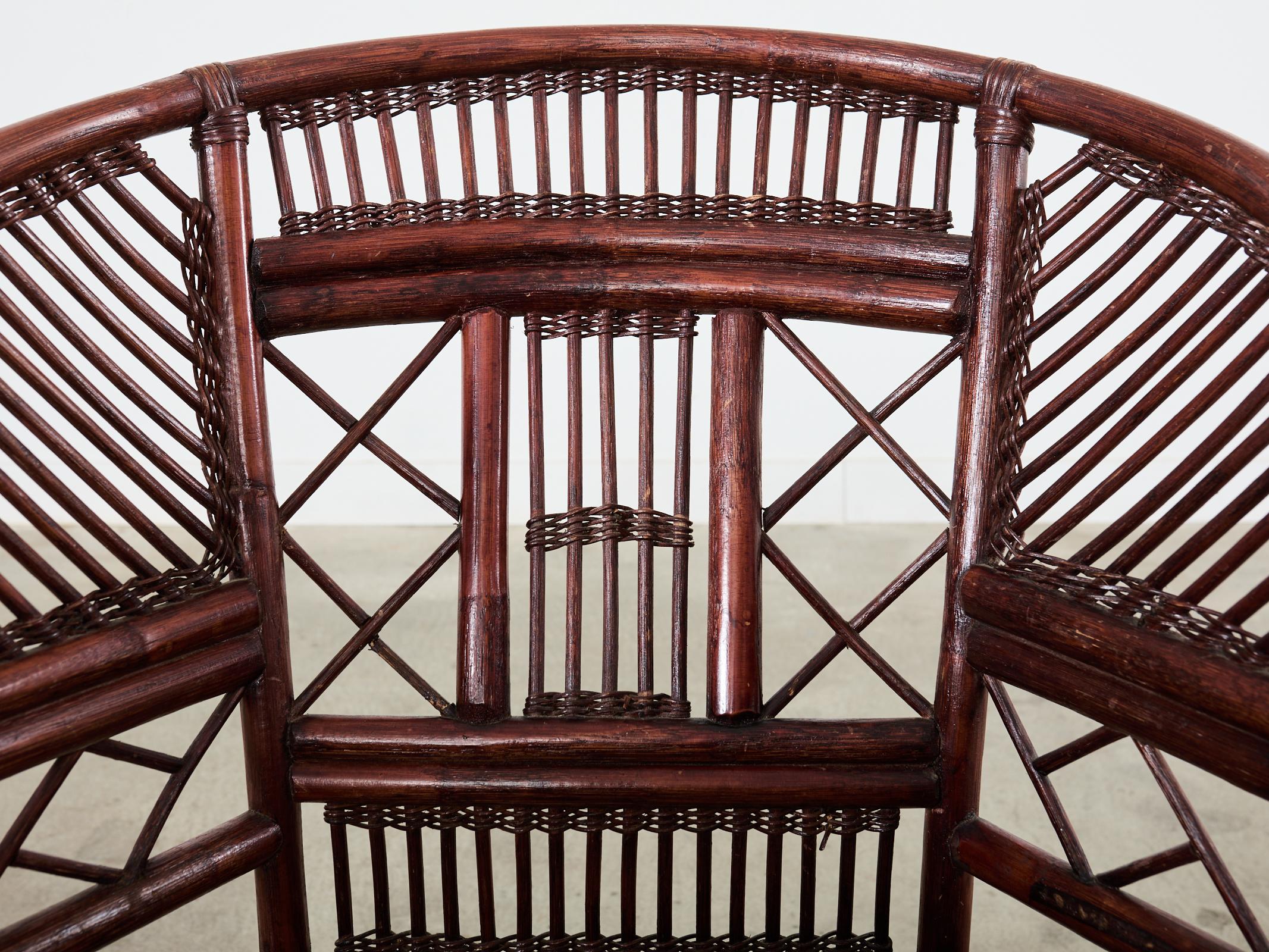 Pair of Brighton Pavilion Style Bamboo Dining Armchairs  For Sale 7