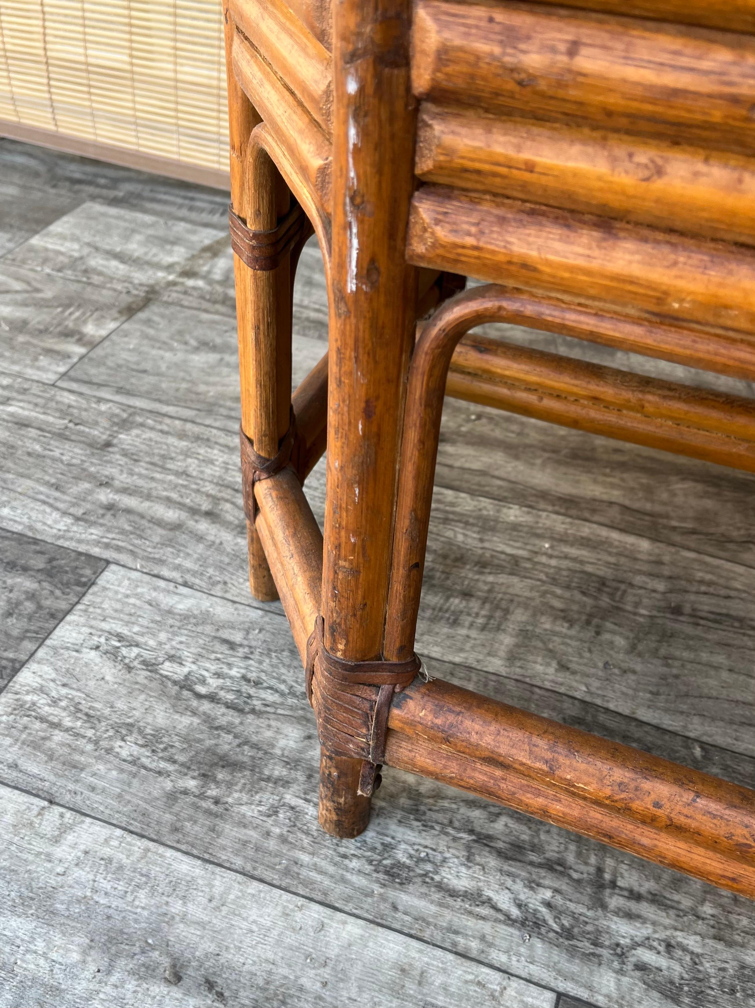 Pair of Brighton Pavillion Style Chinoiserie Rattan Armchairs. Circa 1960s For Sale 12