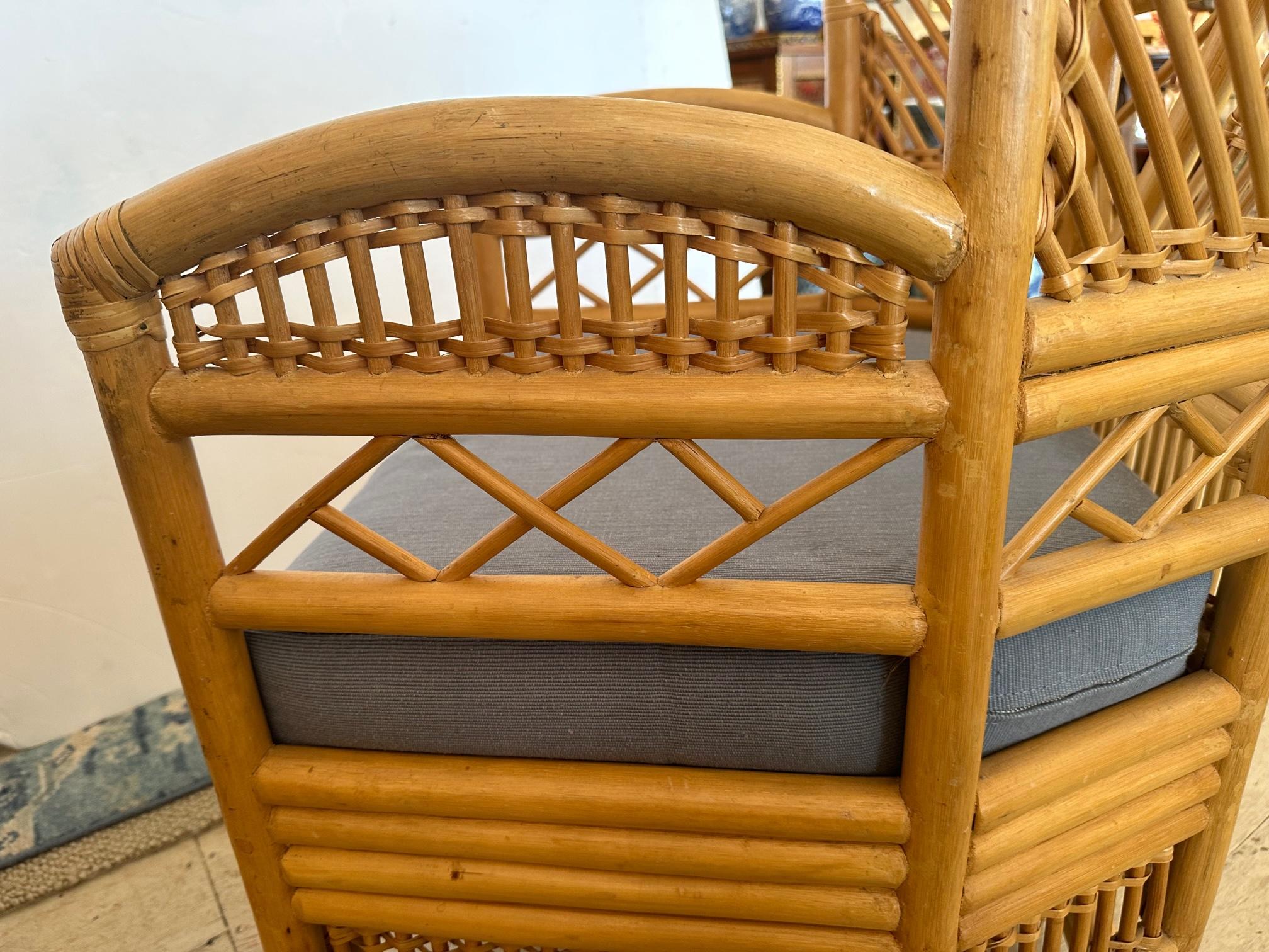 Pair of Brighton Pavillion Style Rattan Armchairs Club Chairs 2