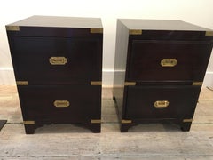 Pair of British Campaign Style Side Table