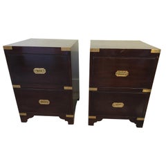 Pair of British Campaign Style Side Table