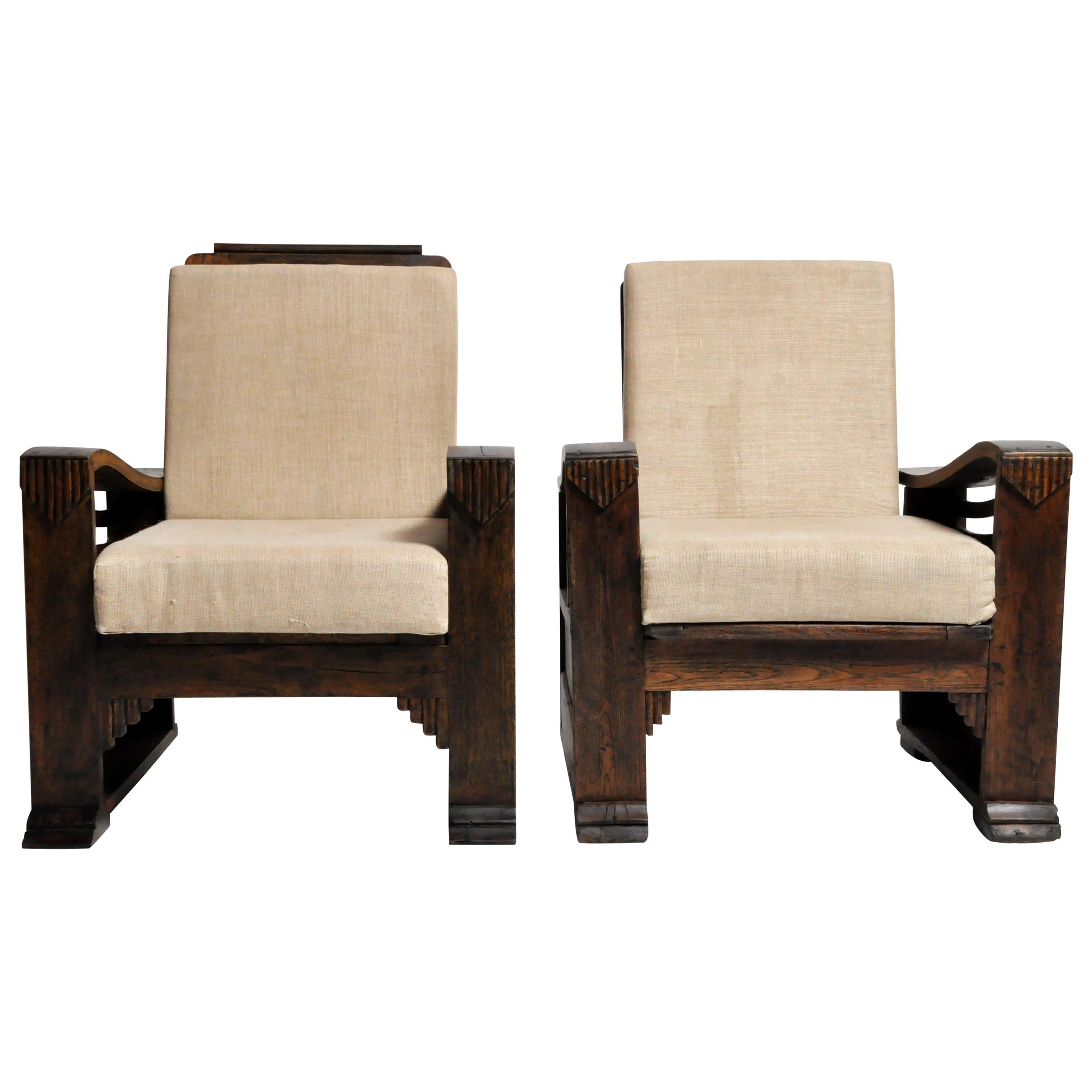 Pair of British Colonial Art Deco Chair