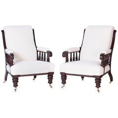 Pair of British Colonial Library Chairs