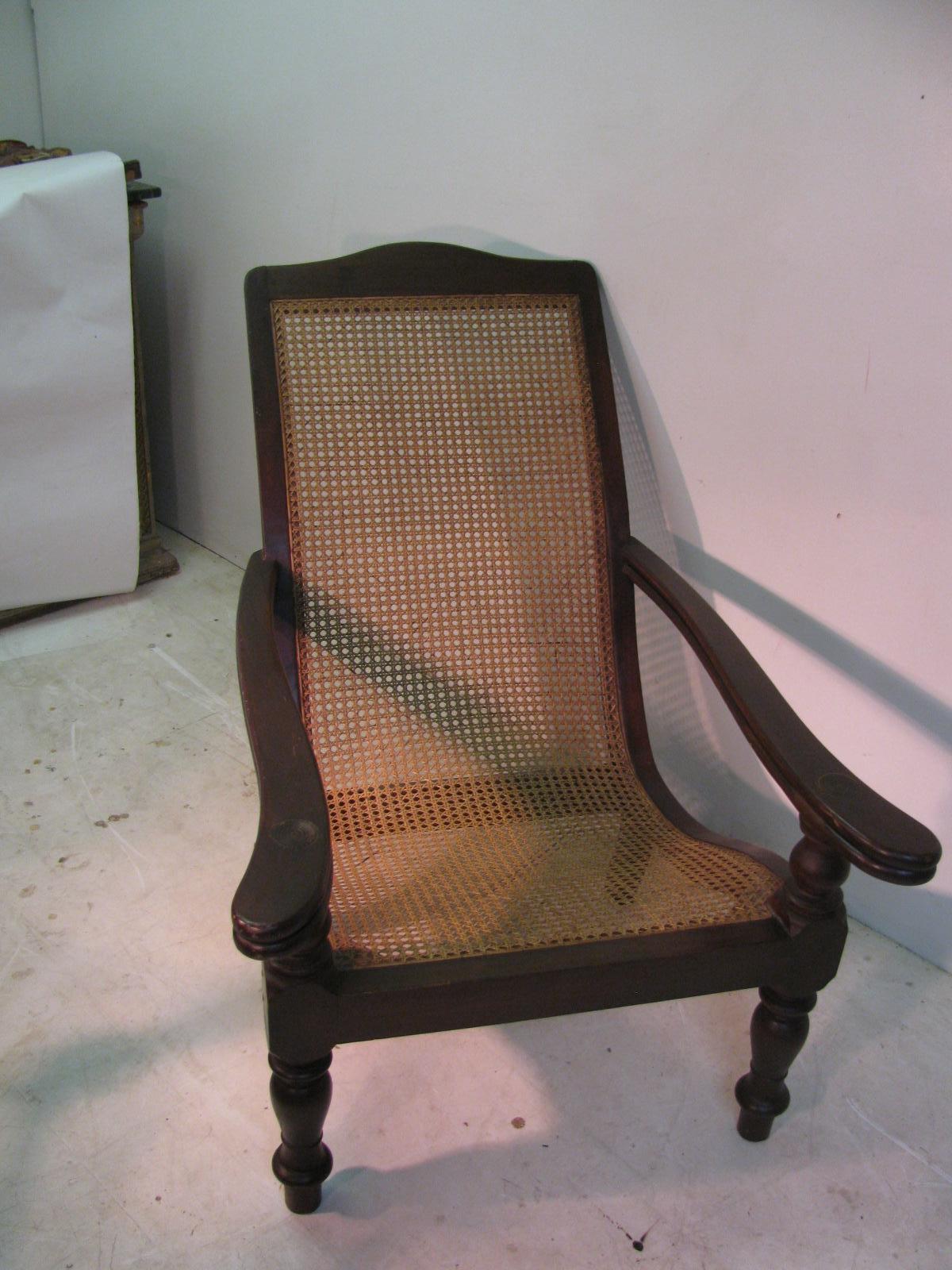 English Pair of British Colonial Midcentury Plantation / Lounge Chairs For Sale