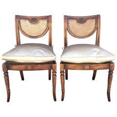 Vintage Pair of British Colonial Side Chairs