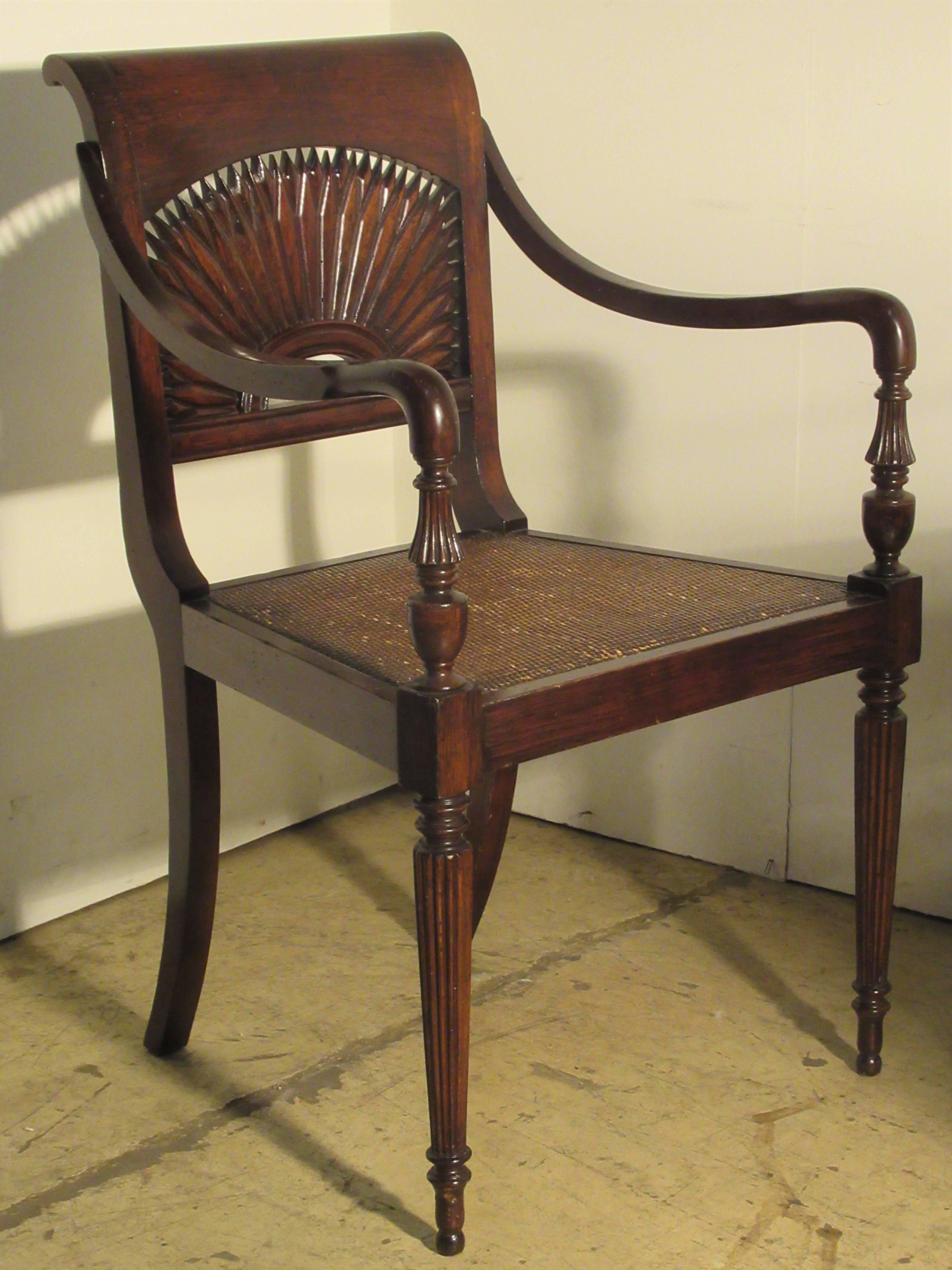Pair of British Colonial Style Armchairs 2