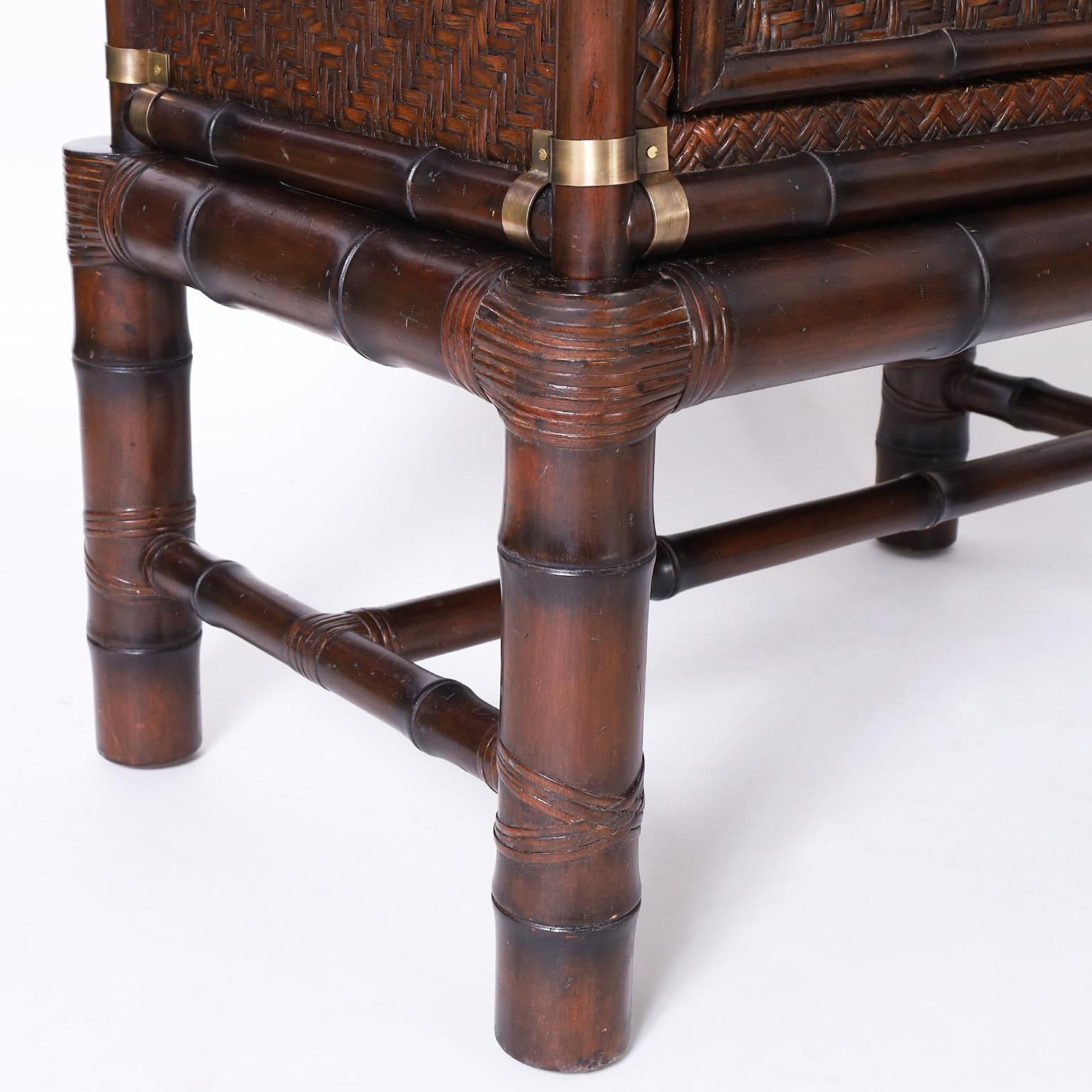 Pair of British Colonial Style Chests on Bamboo Stands by Ralph Lauren 1