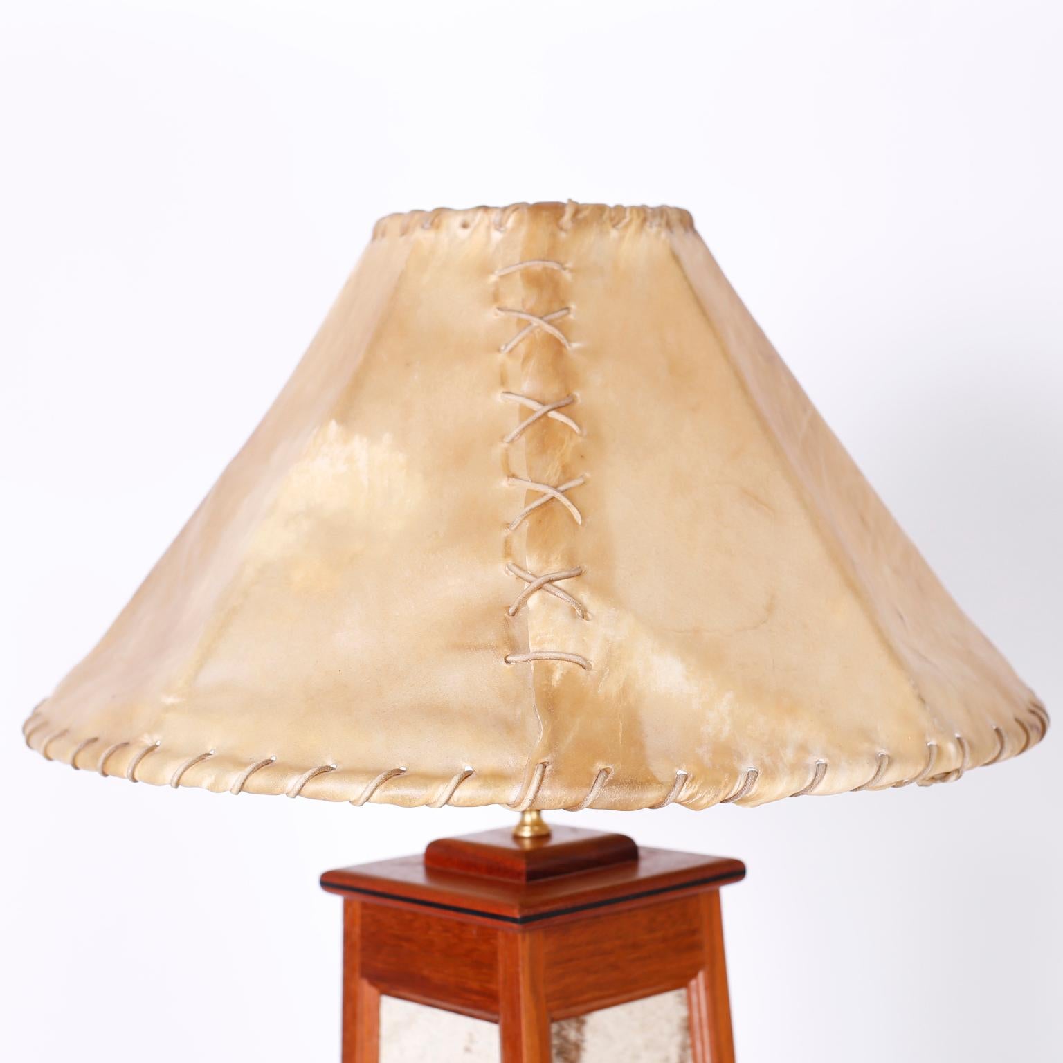 British Colonial Style Floor Lamps, Zebra Skin Floor Lamp