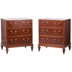 Pair of British Colonial Style Nightstands or Chests