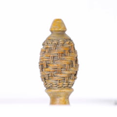Pair of British Colonial Style Rattan Pineapple Table Lamps