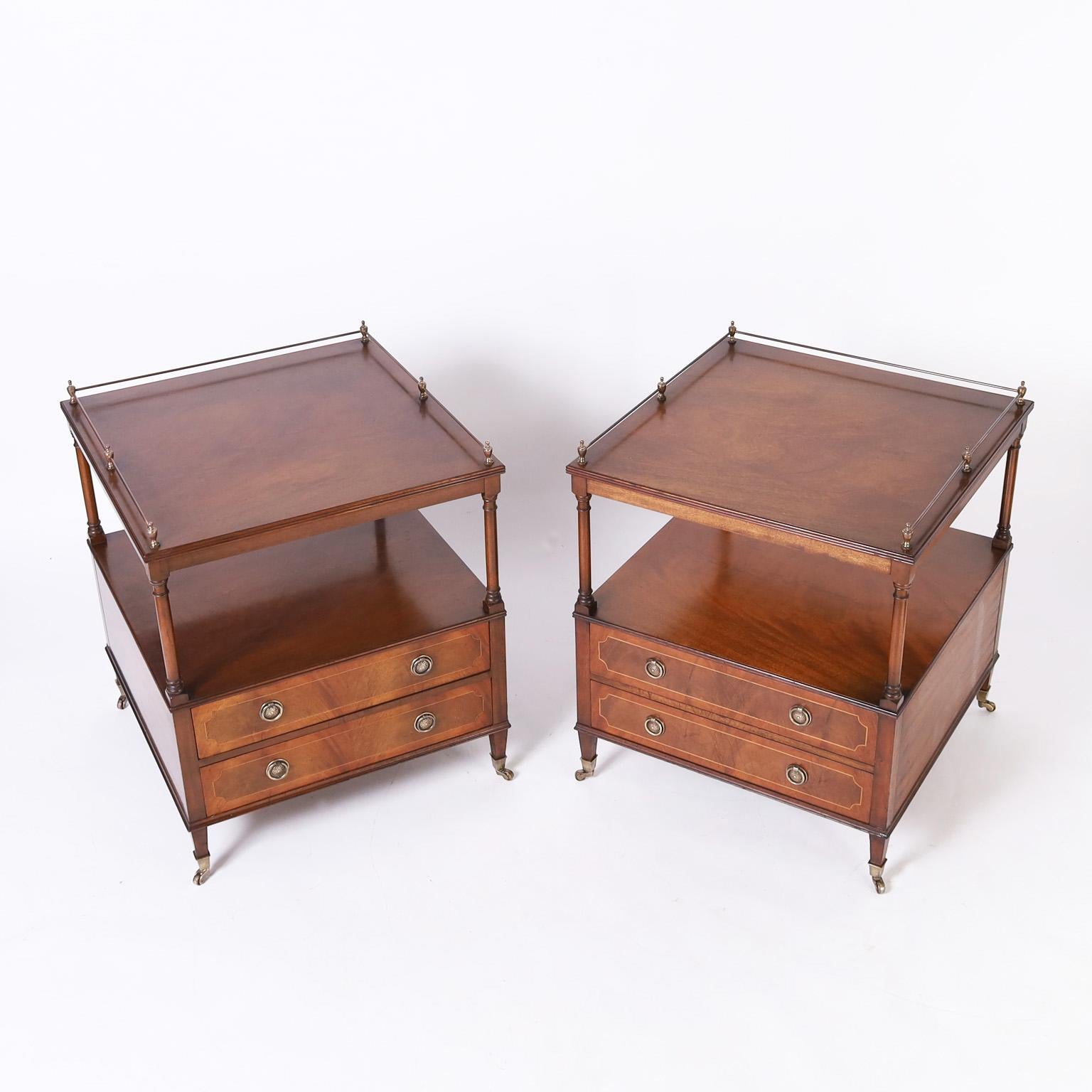 English Pair of British Colonial Style Tables or Stands