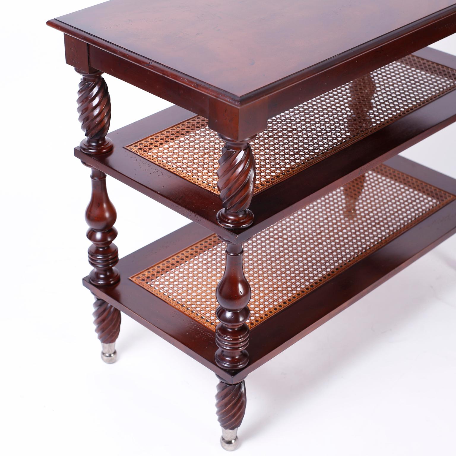 20th Century Pair of British Colonial Style Three-Tiered Stands
