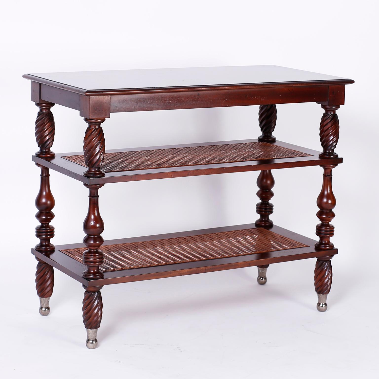 Pair of British Colonial Style Three-Tiered Stands 3