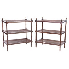 Pair of British Colonial Style Three Tiered Stands