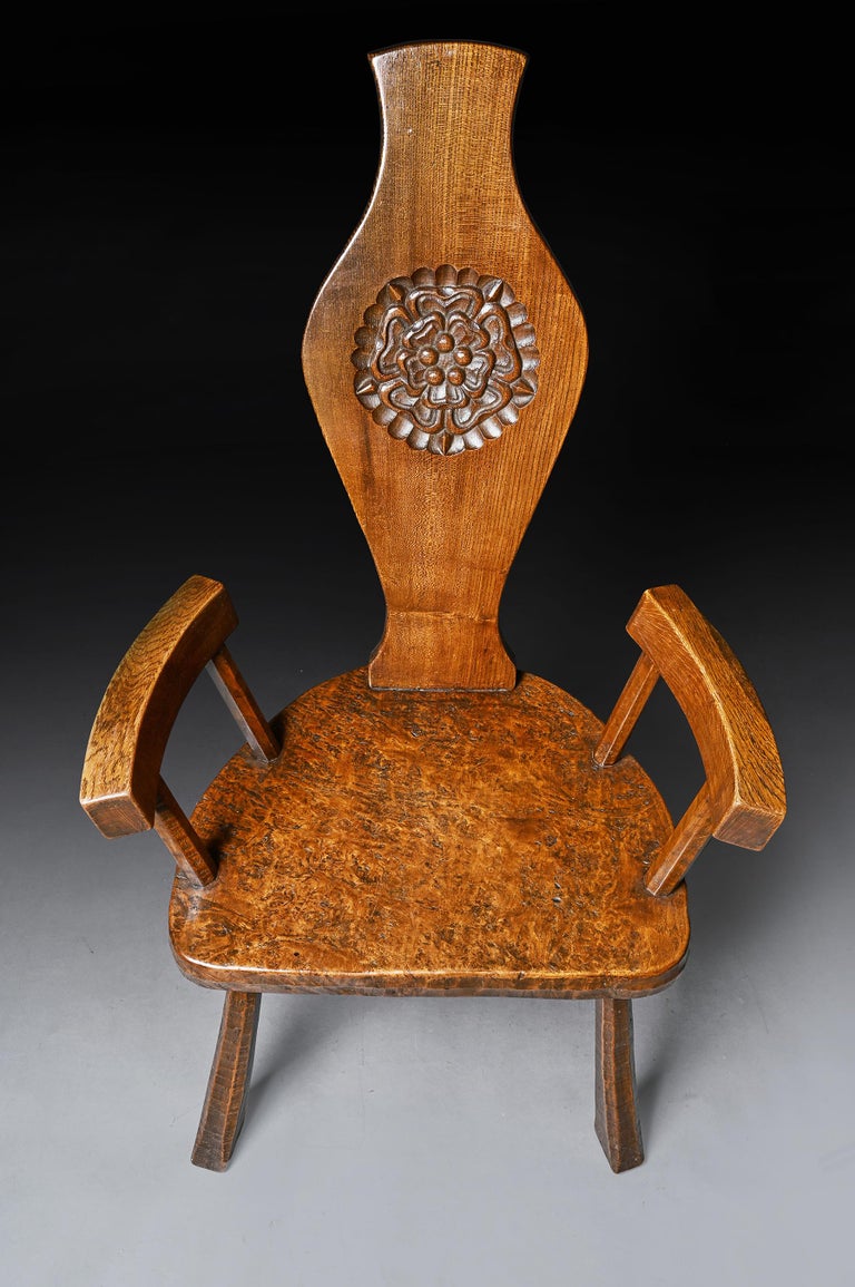 Pair of British Oak and Pollard Oak Jack Grimble Chairs at 1stDibs