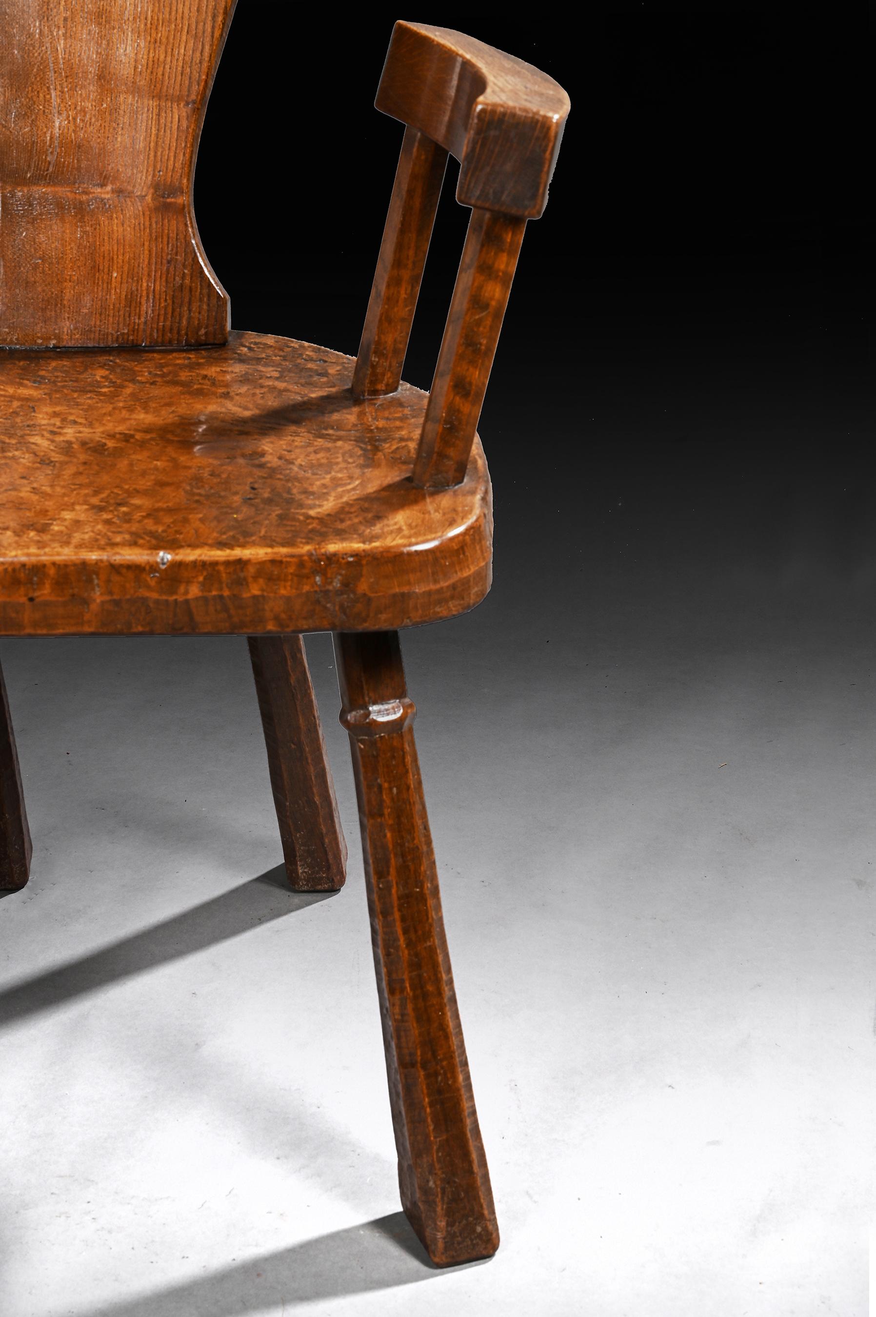 English Pair of British Oak and Pollard Oak Jack Grimble Chairs