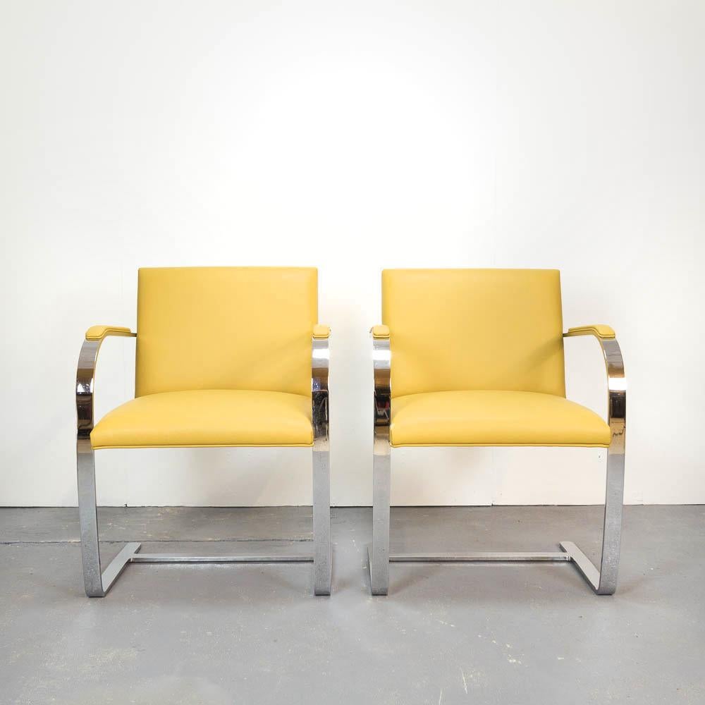 Mid-Century Modern Pair of Brno Chairs by Ludwig Mies van der Rohe for Knoll Studio