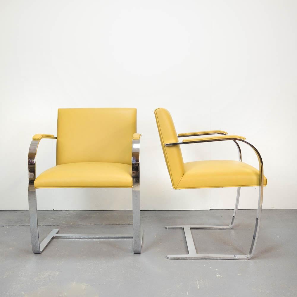 Italian Pair of Brno Chairs by Ludwig Mies van der Rohe for Knoll Studio