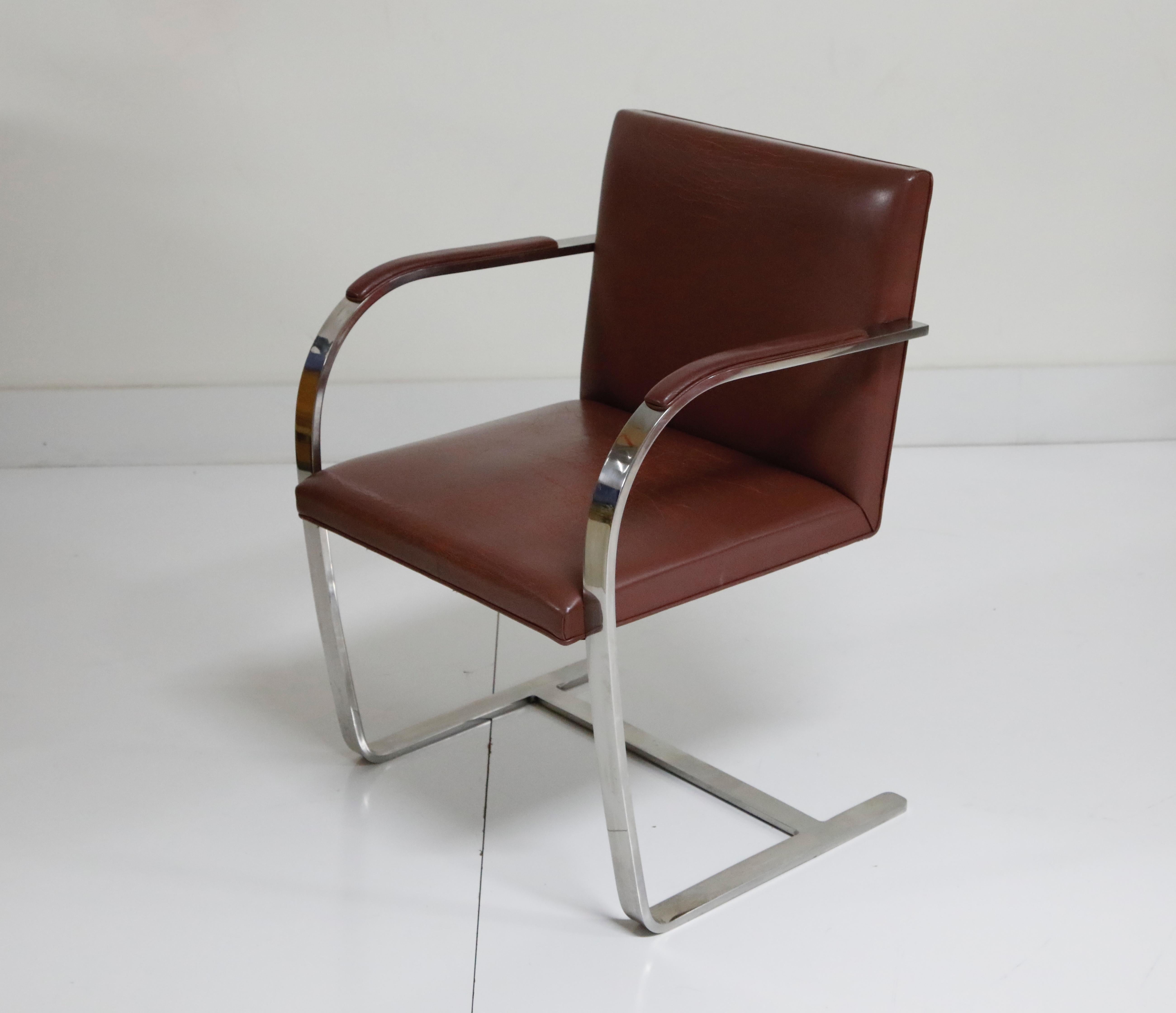 Pair of 'Brno' Chairs by Mies van der Rohe for Knoll International, Signed 5