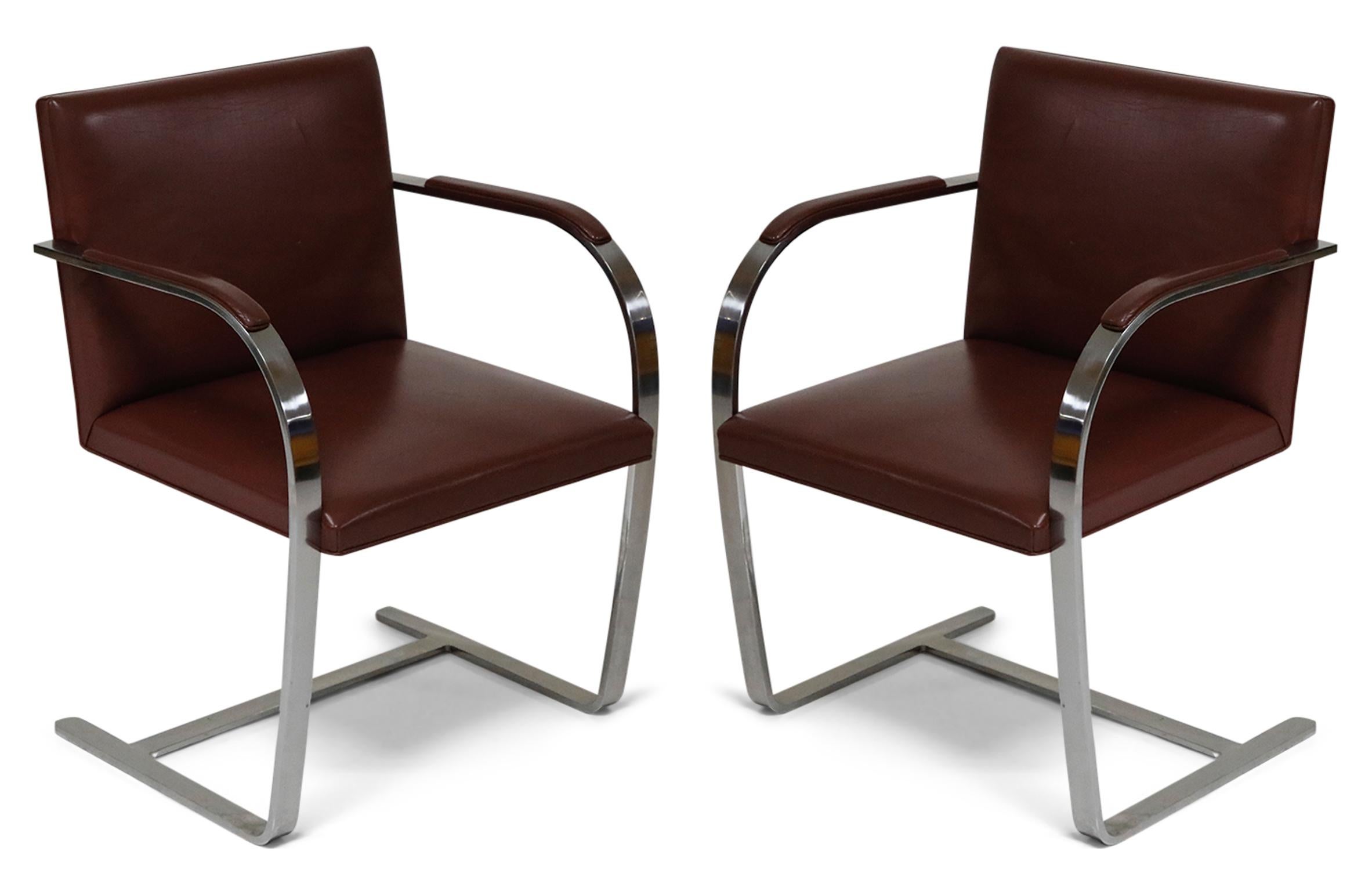Pair of 'Brno' Chairs by Mies van der Rohe for Knoll International, Signed In Good Condition In Los Angeles, CA
