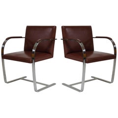 Pair of 'Brno' Chairs by Mies van der Rohe for Knoll International, Signed