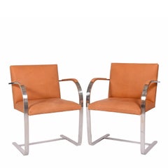 Pair of Brno chairs Mies van der Rohe for Knoll Int.