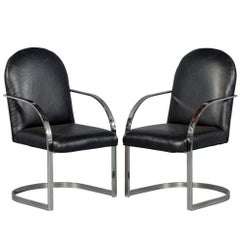 Vintage Pair of Brno Flat Bar Chairs in the Manner of Mies van der Rohe