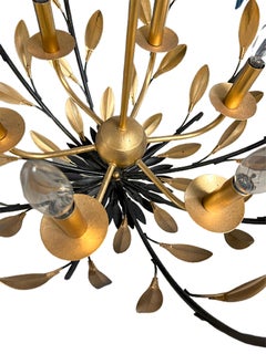 Paire de lustres Broche Bird Cage Iron avec détails en or antique