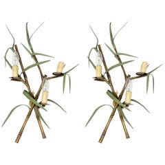 Pair of Bronze 1970s Sconces by Maison Charles