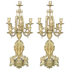 Pair of Bronze 19th Century Candelabras