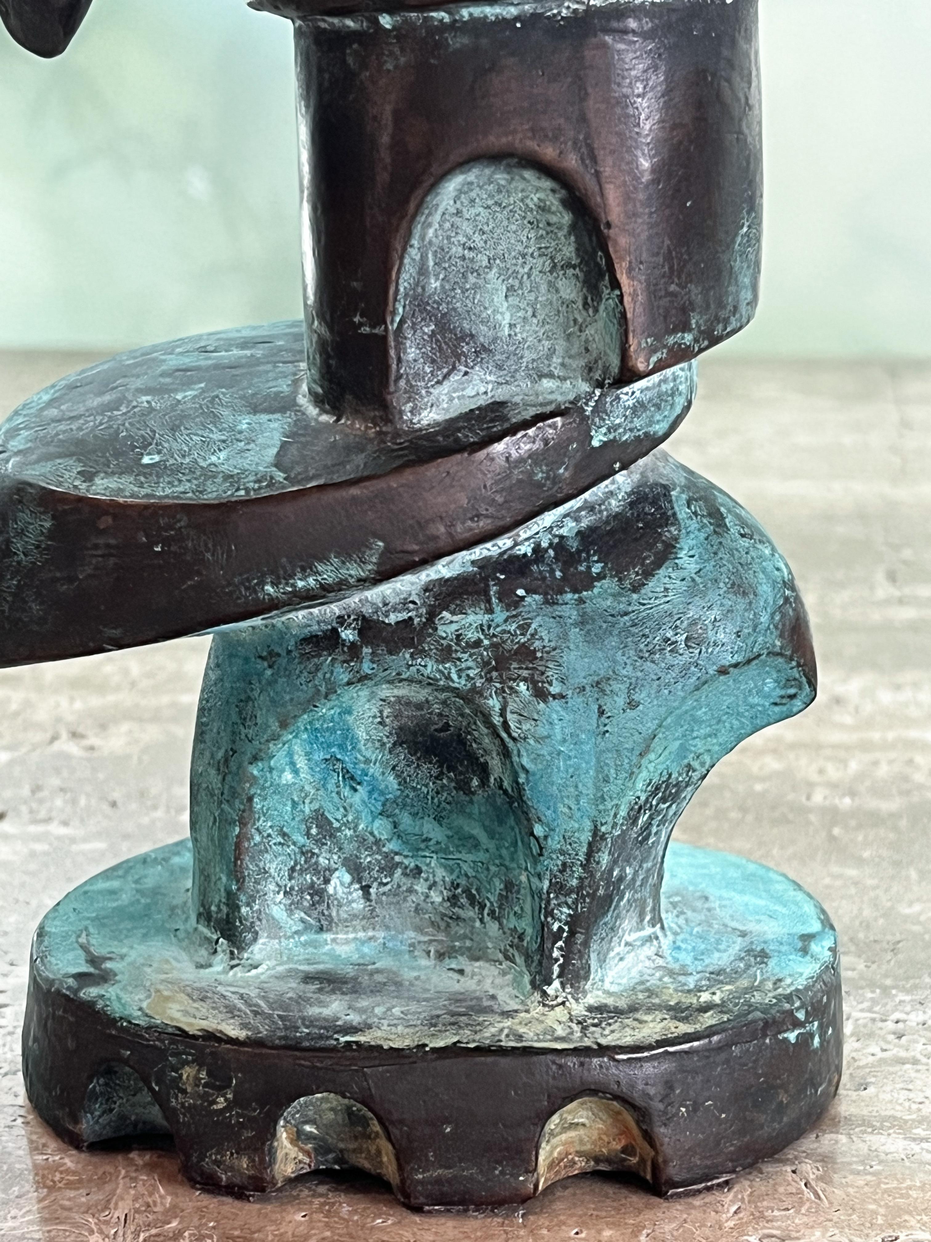 Paire de sculptures abstraites en bronze en vente 7