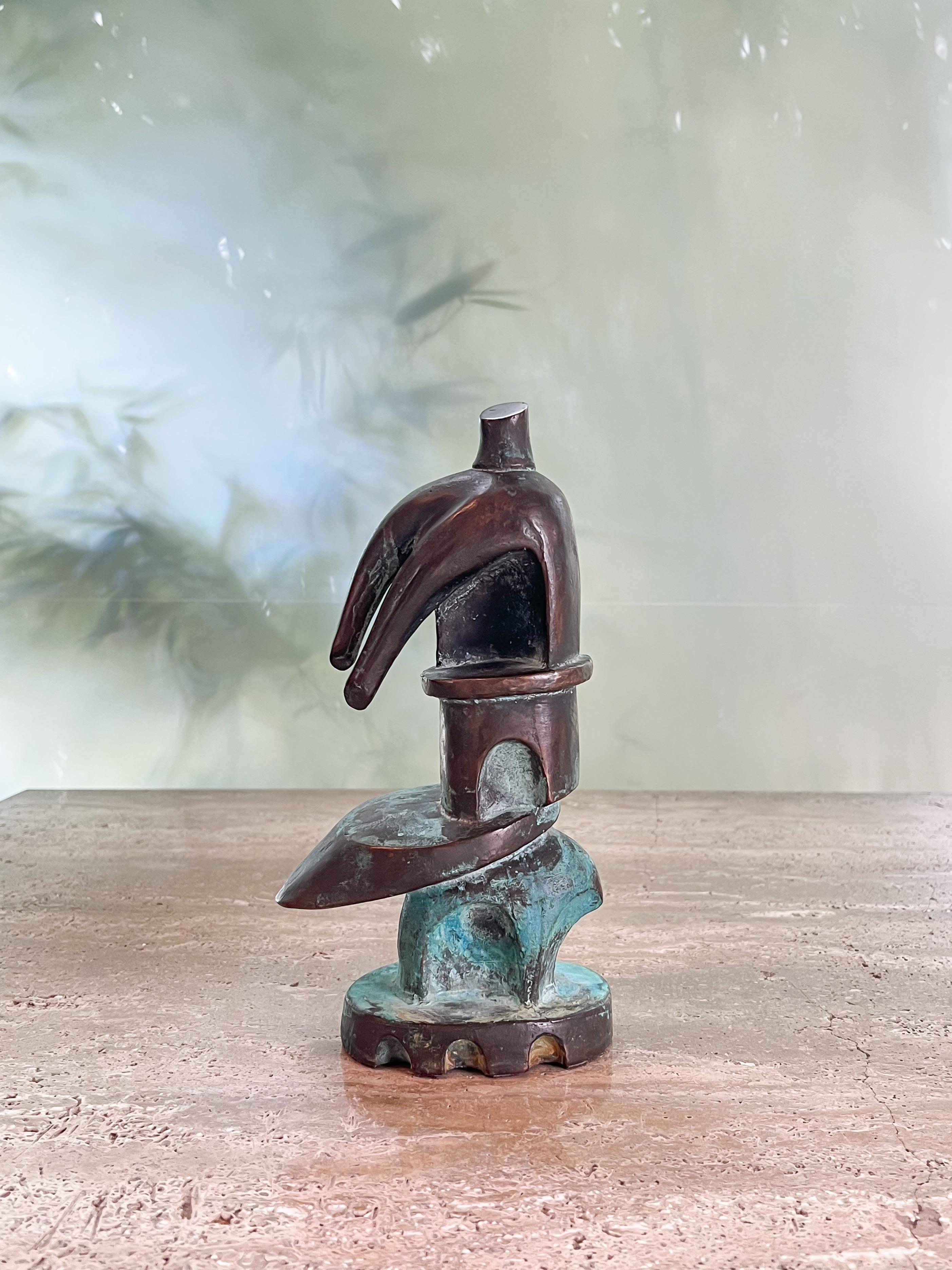 Paire de sculptures abstraites en bronze en vente 12