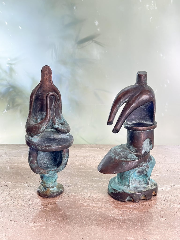 Pair of Bronze Abstract Sculptures For Sale 15