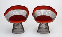Pair of Bronze Accent Chairs by Warren Platner for Knoll