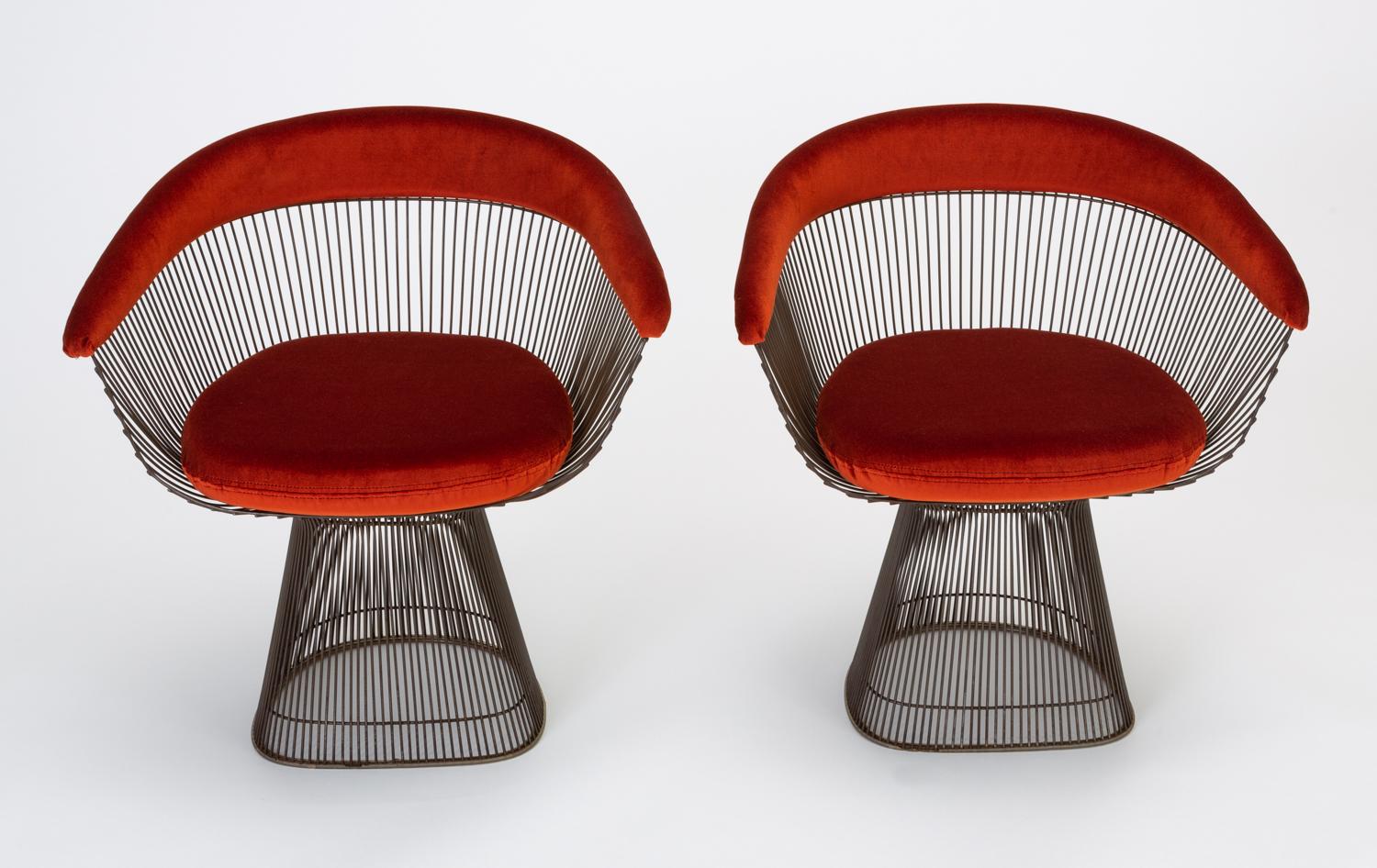 Mid-Century Modern Pair of Bronze Accent Chairs by Warren Platner for Knoll