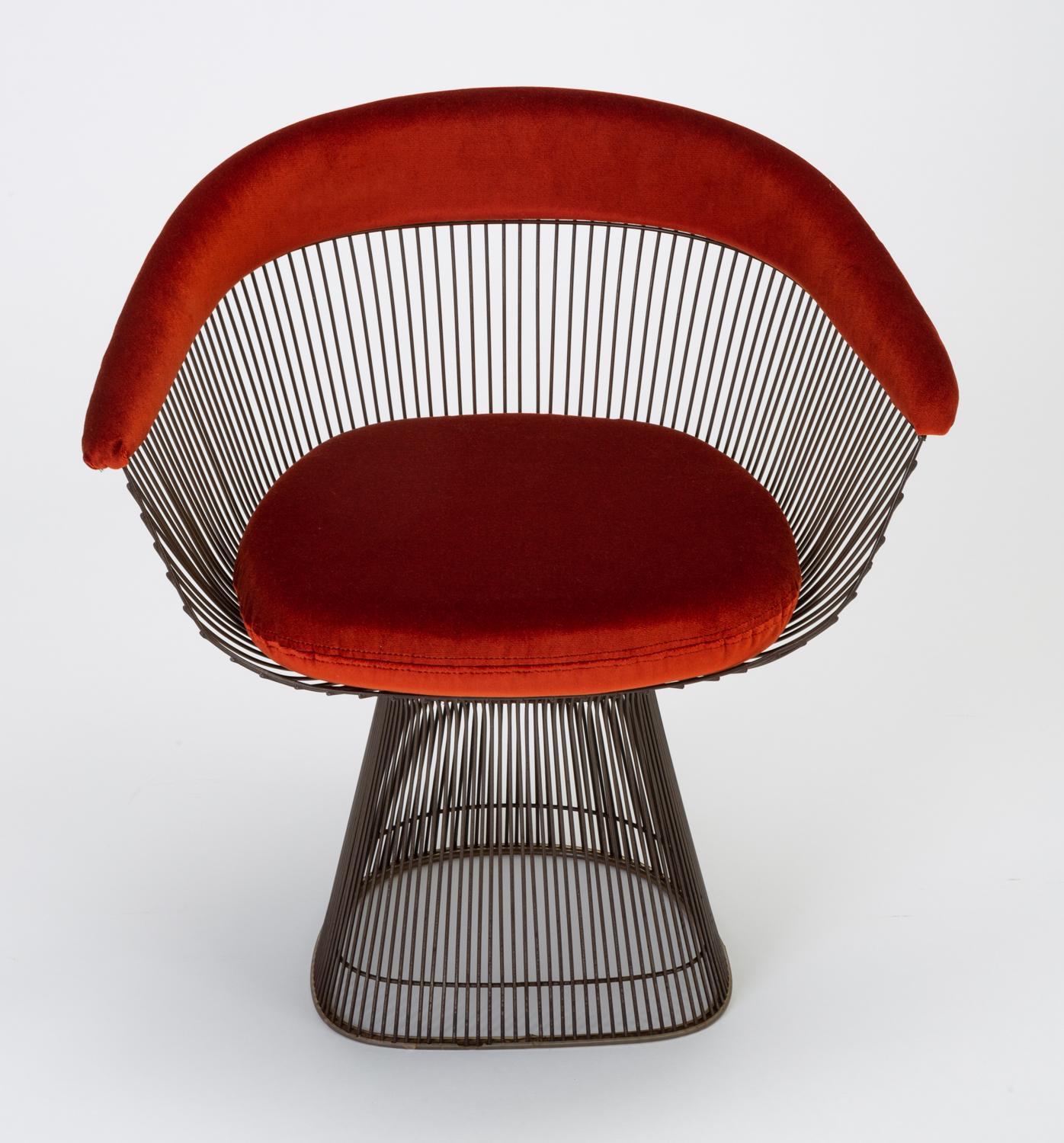 Mid-20th Century Pair of Bronze Accent Chairs by Warren Platner for Knoll