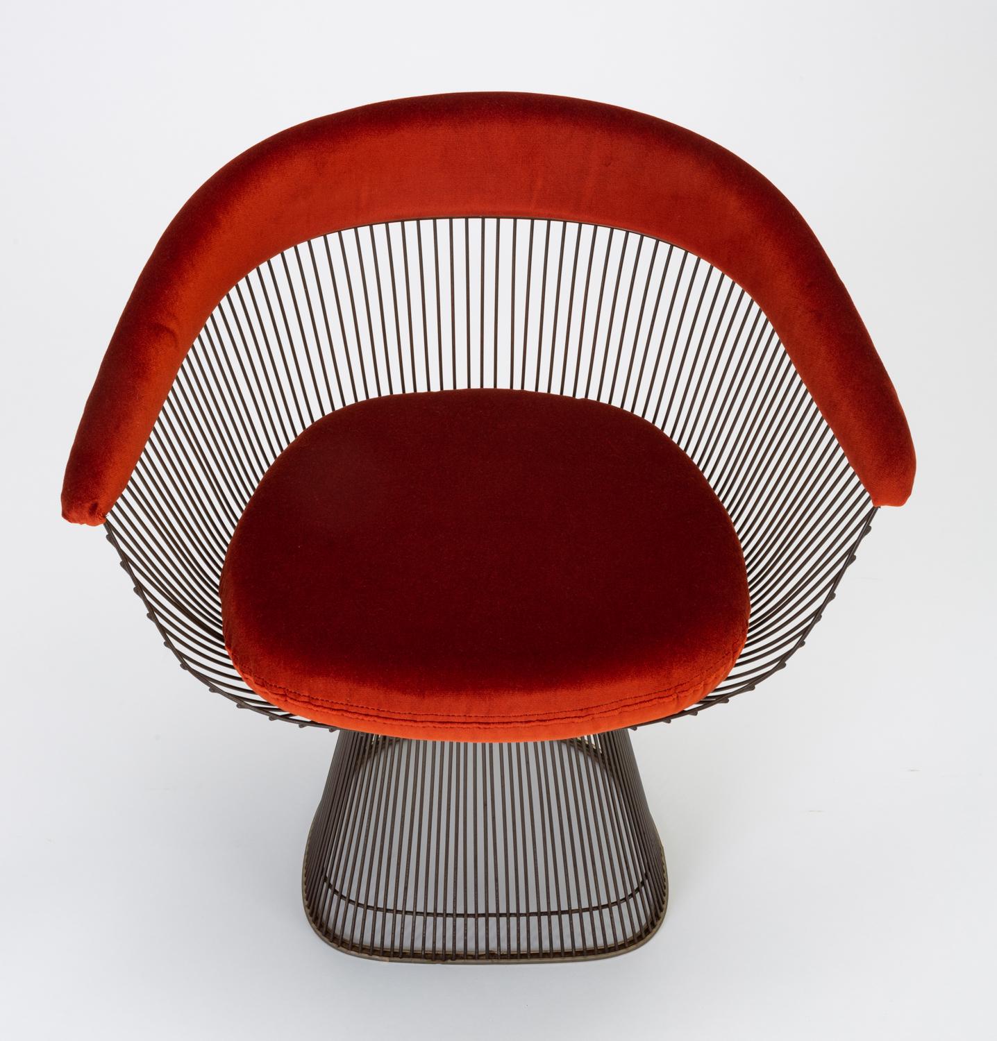 Steel Pair of Bronze Accent Chairs by Warren Platner for Knoll